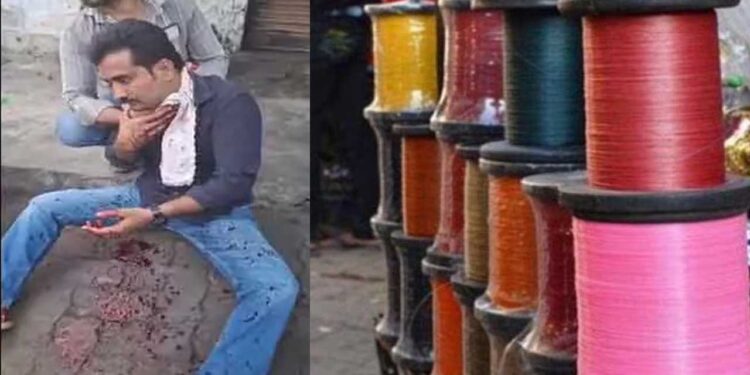 नाशिक येथे नायलॉन मांजामुळे दुचाकीस्वार युवकाच्या मृत्यू