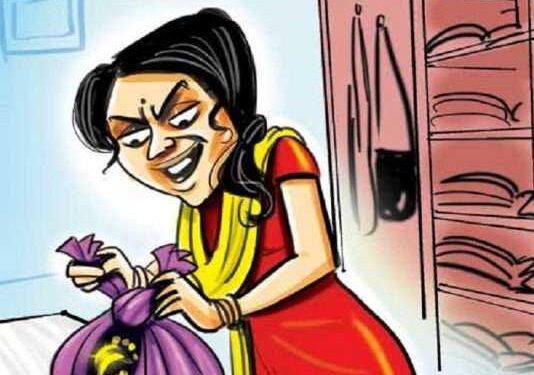 घरकामास ठेवलेल्या महिलेने केली २५ लाख रुपयांचे हिरेजडीत सोन्याचे दागिन्यांची चोरी