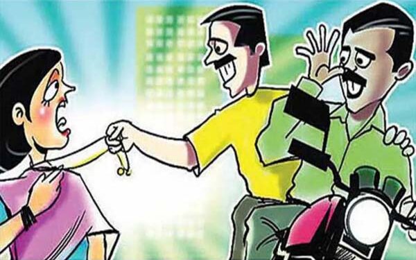 महिलेच्या गळ्यातील मंगळसूत्र हिसकावून पसार झालेले चोरटे गजाआड