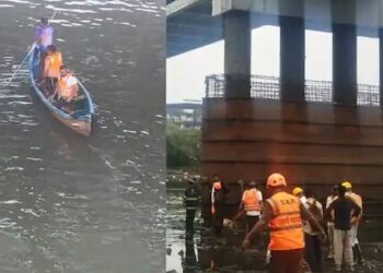 रेल्वेने प्रवास करणाऱ्या युवकाचा तोल जाऊन पडला खाडीत