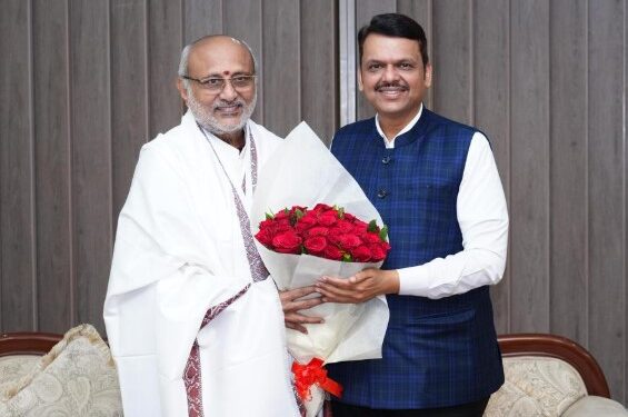 देशाच्या उपराष्ट्रपतीपदी निवड झाल्याबद्दल सी.पी. राधाकृष्णन यांचे मुख्यमंत्री देवेंद्र फडणवीसांकडून अभिनंदन