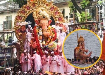 लालबागच्या राजाचे विसर्जन ३३ तासांनंतर पडलं पार; गिरगाव चौपाटीवर गणेशभक्तांची मोठी गर्दी