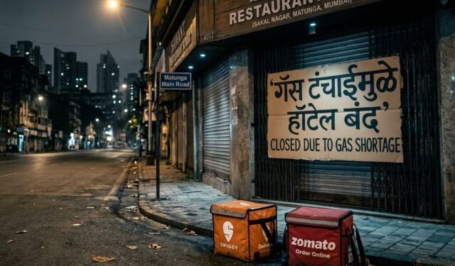 मुंबईकरांची उपासमार! गॅस टंचाईमुळे Swiggy-Zomato सेवा ठप्प; हॉटेल्सना टाळे
