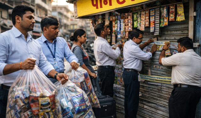 पनवेलमध्ये एफडीएचा धडाकेबाज छापा! एकाच दिवशी सात बेकायदा गुटखा विक्रेत्यांवर कारवाई; ३५ हजारांचा गुटखा जप्त