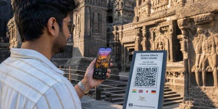 अजिंठा-वेरूळ लेण्यांसाठी बहुभाषिक QR ऑडिओ-व्हिज्युअल गाईड सुरू!