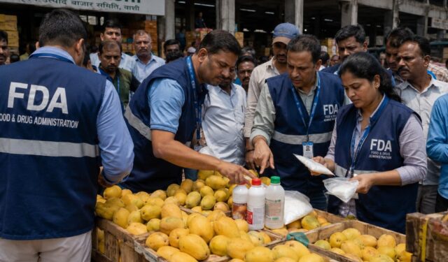 नवी मुंबईत कृत्रिमरीत्या आंबे पिकवण्यासाठी रसायनांचा वापर; FDA आणि APMC प्रशासनाची संयुक्त कारवाई