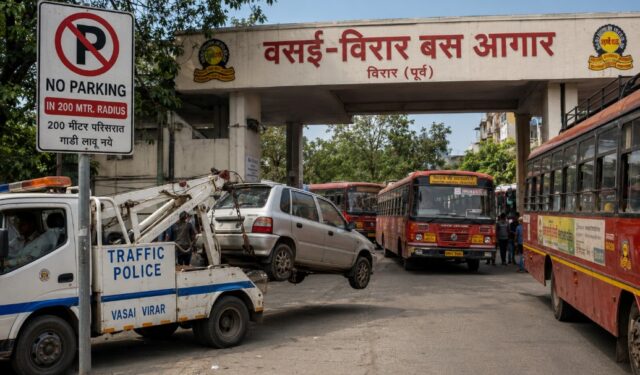 वसई-विरारमध्ये एसटी आगाराबाहेर ‘नो पार्किंगचा’ दणका; २०० मीटर परिसरातील १७ वाहनांवर कारवाई