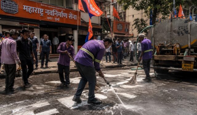 दादरमध्ये जैन-मराठी वाद पुन्हा उफाळला; मनसेचा ‘खळ्ळखट्याक’ इशारा अन् पांढरे पट्टे गायब!