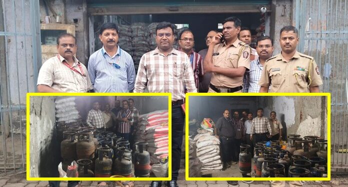 भिवंडीत अवैध गॅस साठ्यावर धाड; १२.८० लाखांचे ७५० सिलेंडर जप्त!