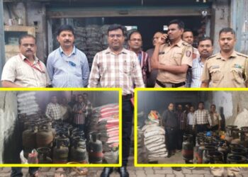 भिवंडीत अवैध गॅस साठ्यावर धाड; १२.८० लाखांचे ७५० सिलेंडर जप्त!