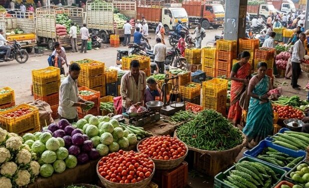 सलग पावसाचा एपीएमसी बाजाराला फटका! मागणी घटल्याने भाजीपाल्याच्या घाऊक दरात ४० टक्क्यांपर्यंत घसरण