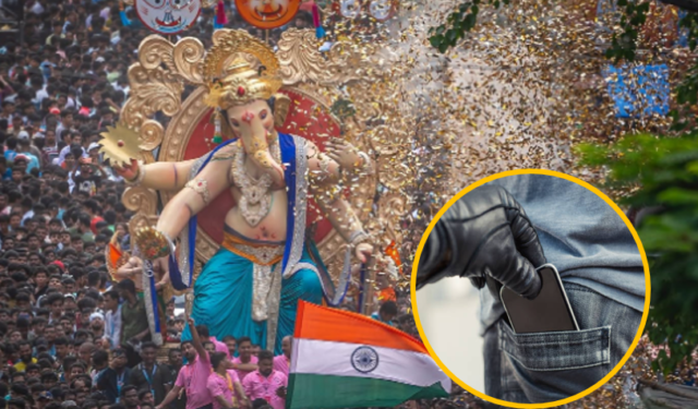 चिंचपोकळीच्या चिंतामणी आगमन सोहळ्यात मोबाईल चोरांचा धुमाकूळ; ११ भाविकांचे ८.२७ लाखांचे महागडे स्मार्टफोन लंपास!