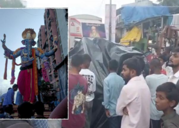 भुलेश्वरपाठोपाठ मुंबईत गणेशमूर्ती कोसळल्याची दुर्घटना; २ गणेशभक्त जखमी!
