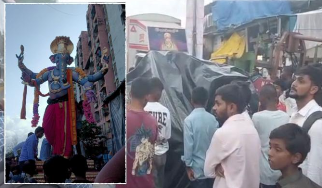 भुलेश्वरपाठोपाठ मुंबईत गणेशमूर्ती कोसळल्याची दुर्घटना; २ गणेशभक्त जखमी!