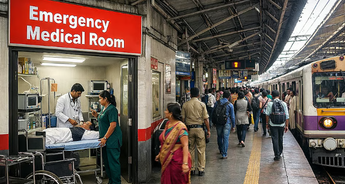 मध्य रेल्वेच्या ४३ स्थानकांवर सुरू होणार आपत्कालीन वैद्यकीय कक्ष