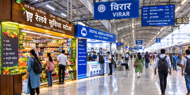 वसई-विरारकरांसाठी रेल्वे स्थानकातच किराणा आणि झेरॉक्स सुविधा; नायगाव, विरार स्थानकांचा होणार कायापालट